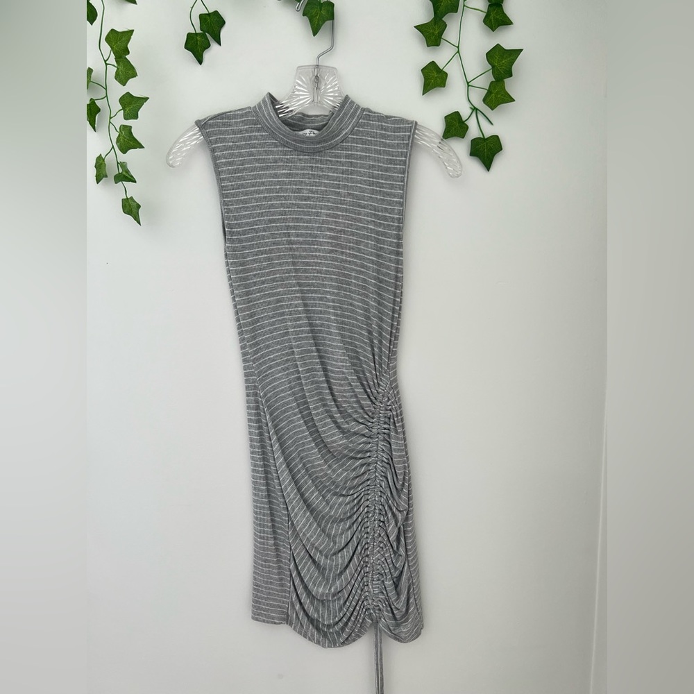Grey Sparkle Stripped Tank Dress